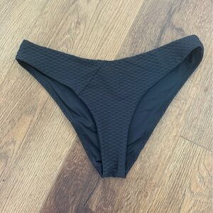 Vetchy Classic Black Textured Bikini Bottom